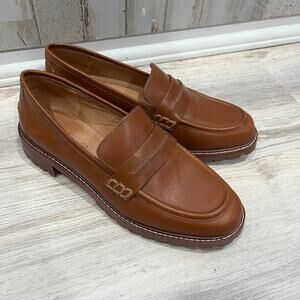 Madewell Brown Leather The Corinne Lugsole Loafers Classy Preppy Womens 6.5